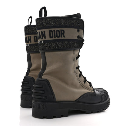 Christian Dior Calfskin Technical Fabric D-Major Ankle Boots 42 Taupe Black 4 of 9