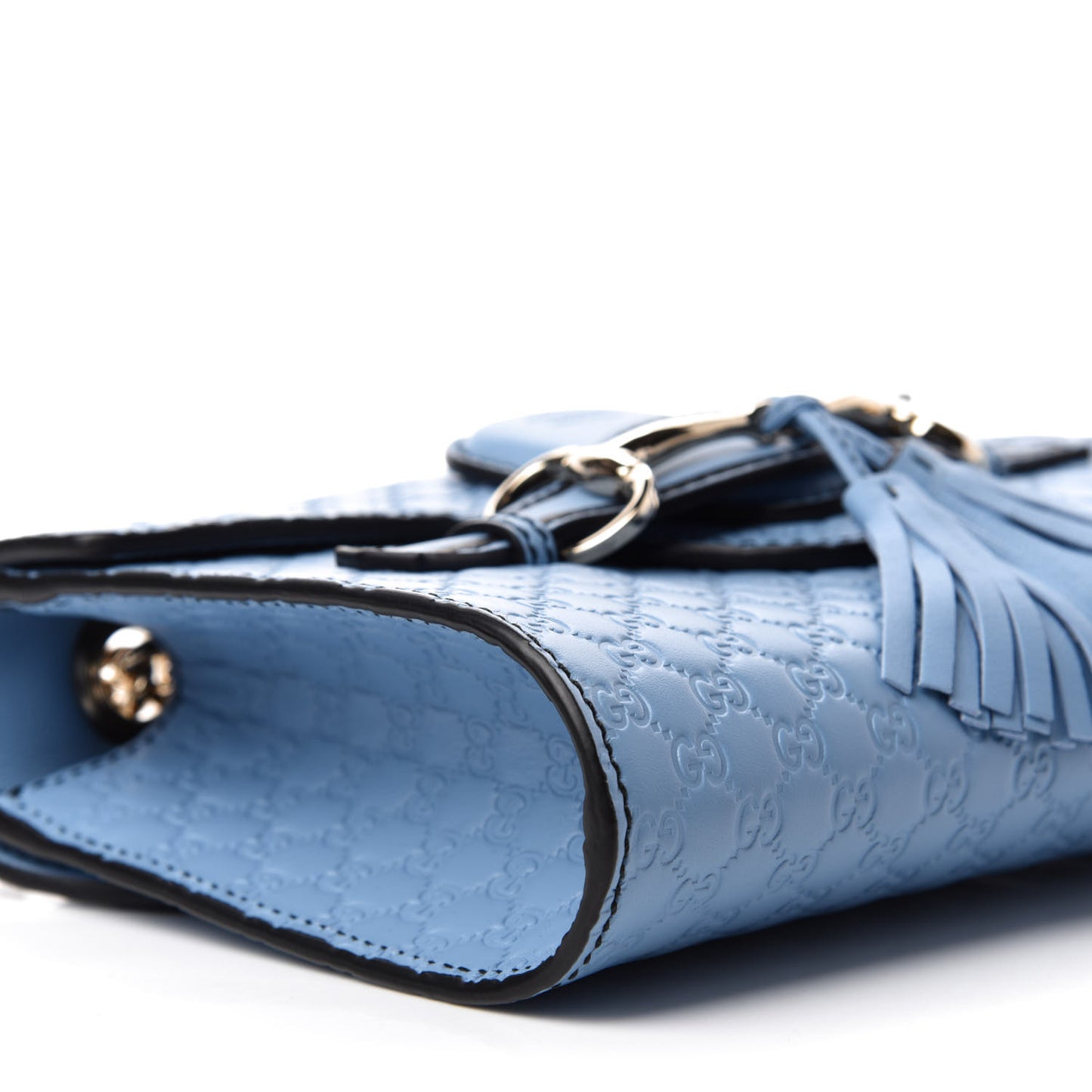 Soft Microguccissima Mini Emily Chain Shoulder Bag Mineral Blue