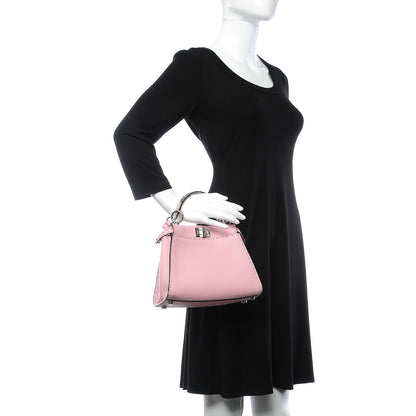 Fendi Cuoio Romano Snakeskin Selleria Mini Peekaboo Iconic Satchel Acquerello White 2 of 9