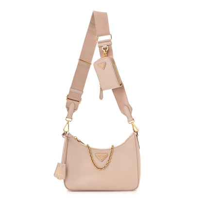 Prada Saffiano Re-Edition 2005 Shoulder Bag Cammeo Beige 1 of 12