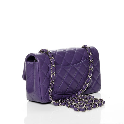 Chanel Lambskin Quilted Mini Rectangular Flap Purple 3 of 7
