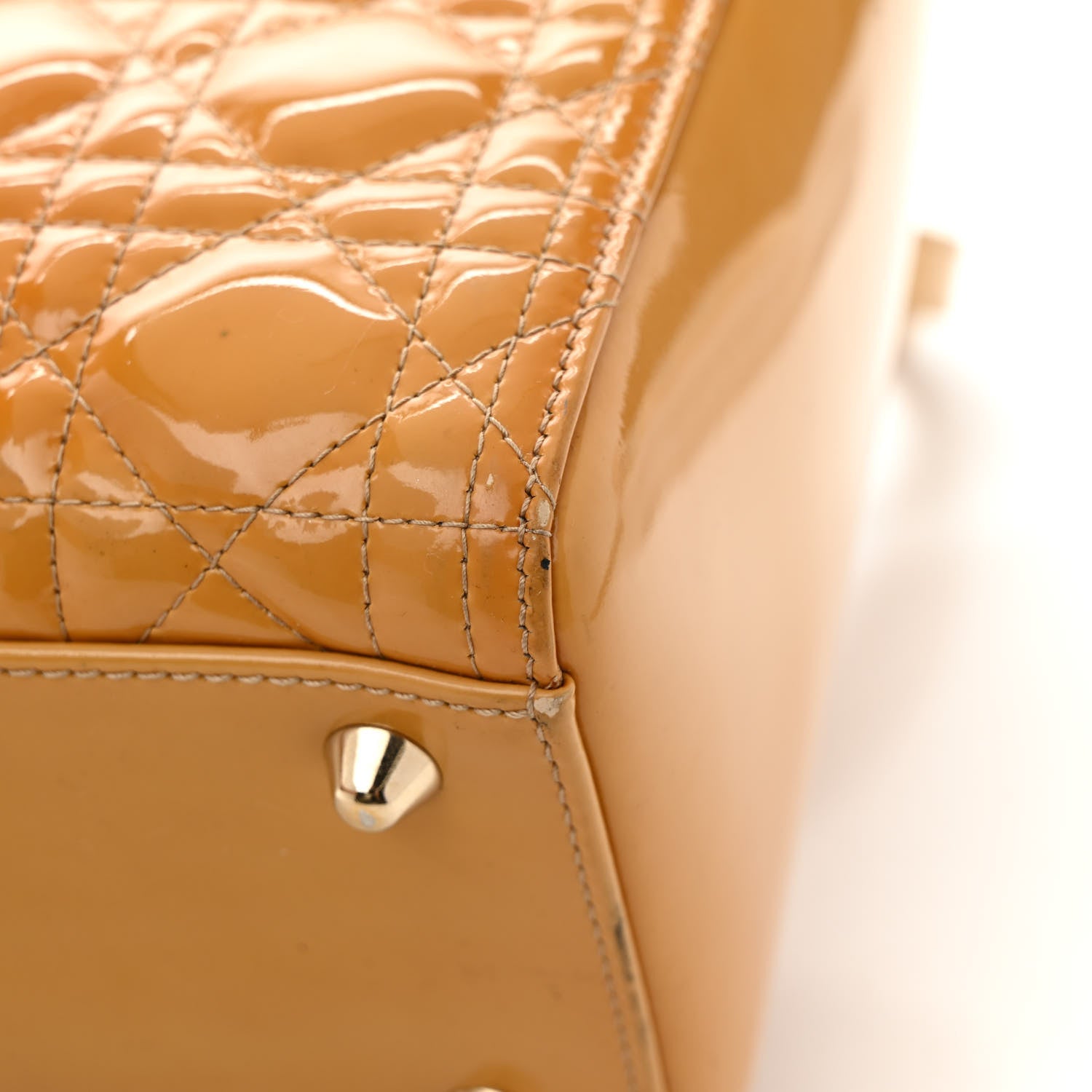 Christian Dior Patent Cannage Large Lady Dior Yellow 11 of 15