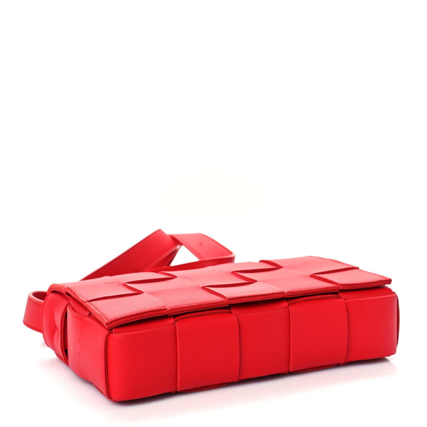 Lambskin Maxi Intrecciato Cassette Crossbody Bag Bright Red