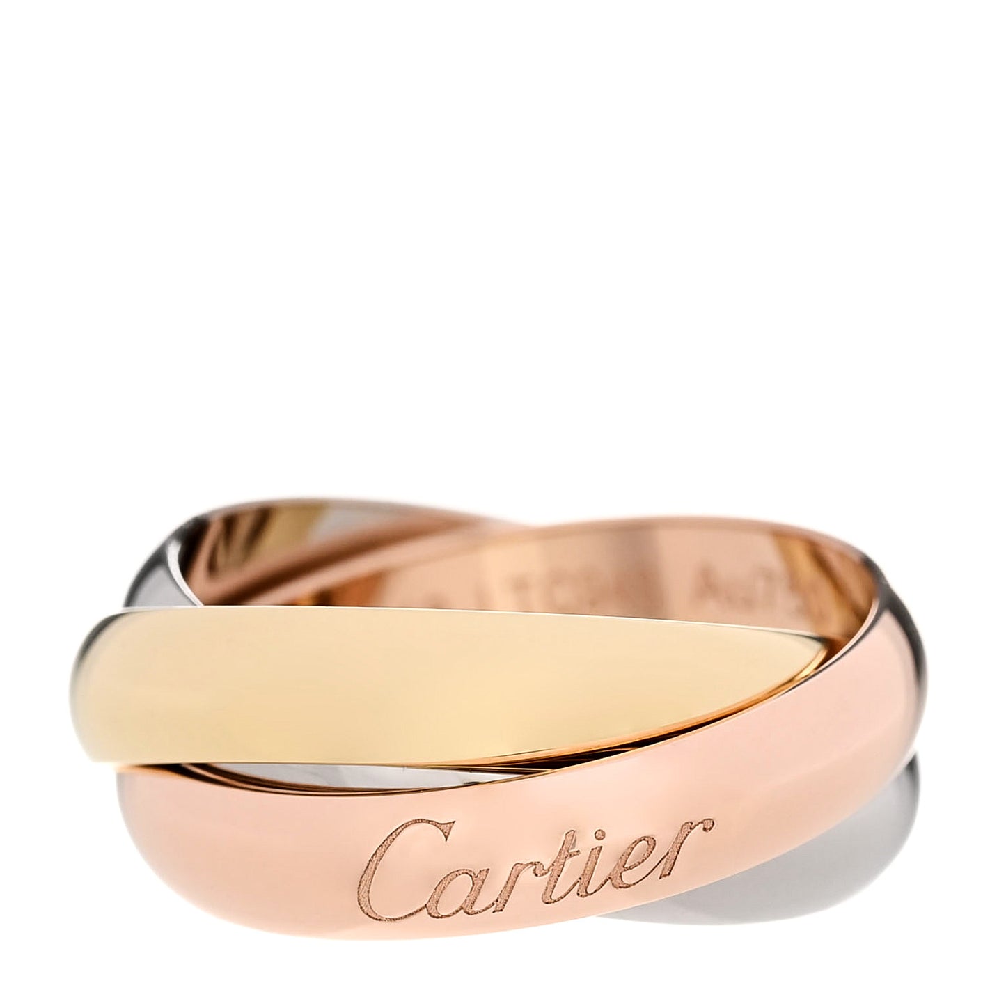 18K Pink Yellow White Gold Classic Trinity Ring 48 4.5
