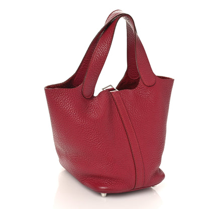Hermes Taurillon Clemence Picotin Lock 18 PM Rubis 3 of 8