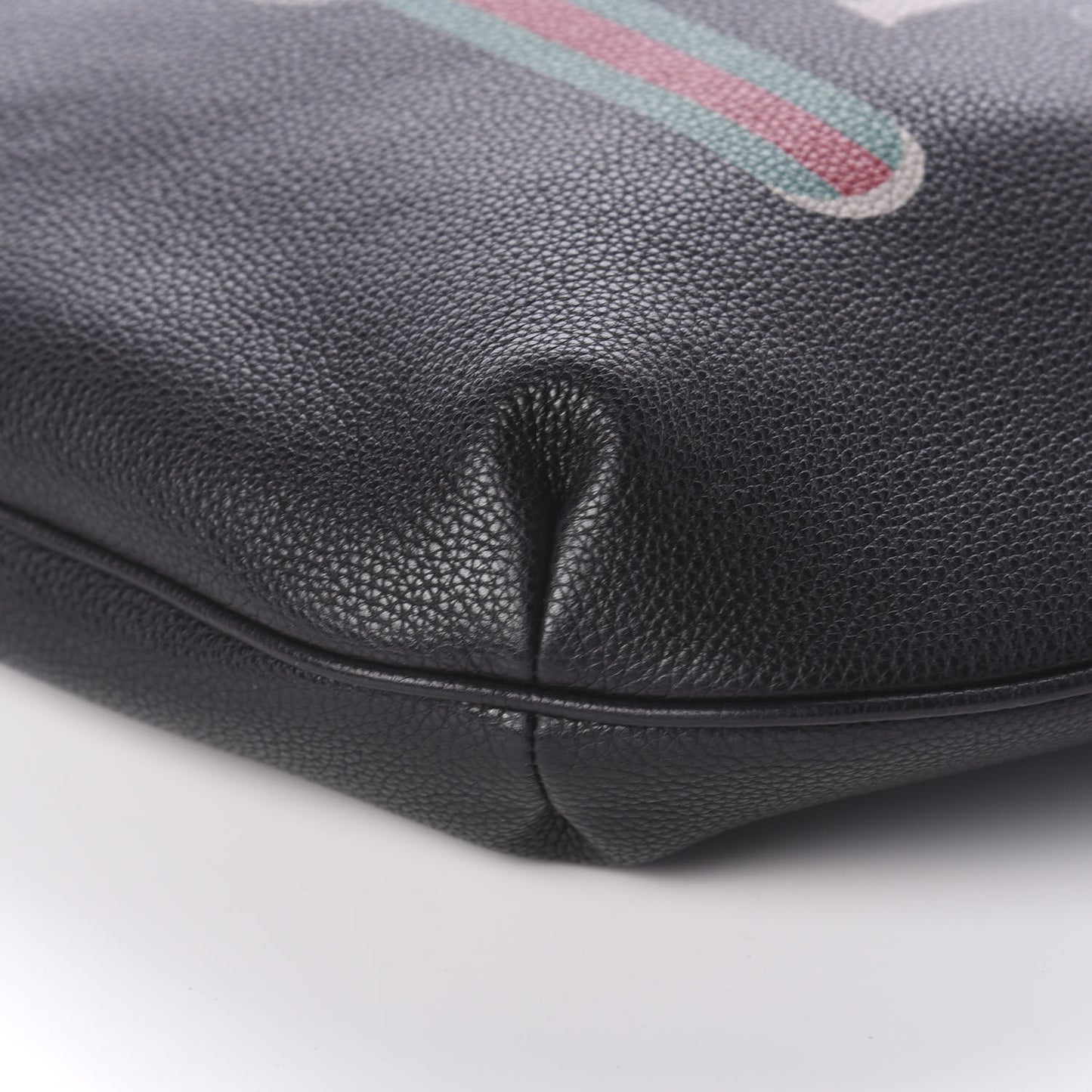 Grained Calfskin Logo Half Moon Hobo Black
