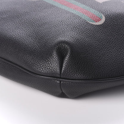 Gucci Grained Calfskin Logo Half Moon Hobo Black 9 of 9