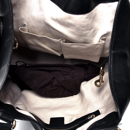 Gucci Pebbled Calfskin Medium Soho Shoulder Bag Black 4 of 5