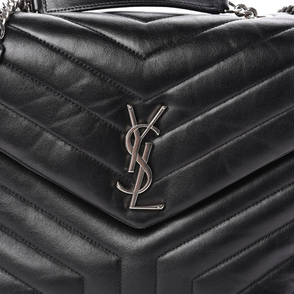 Saint Laurent Calfskin Y Quilted Monogram Medium Loulou Chain Satchel Black 10 of 10