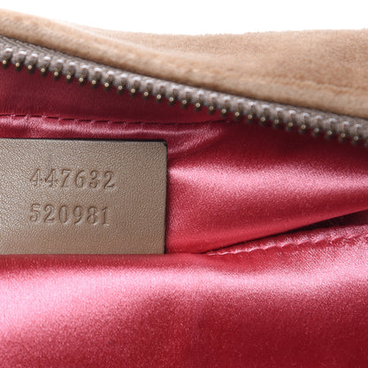 Gucci Velvet Matelasse Small GG Marmont Chain Shoulder Bag Taupe 7 of 10