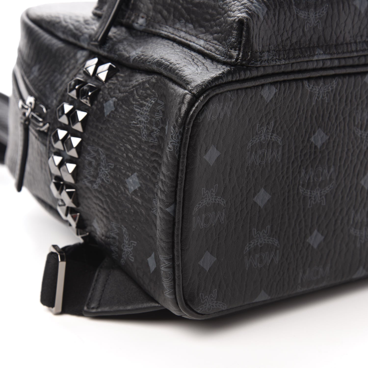 MCM Visetos Small Side Stud Stark Backpack Black 5 of 8