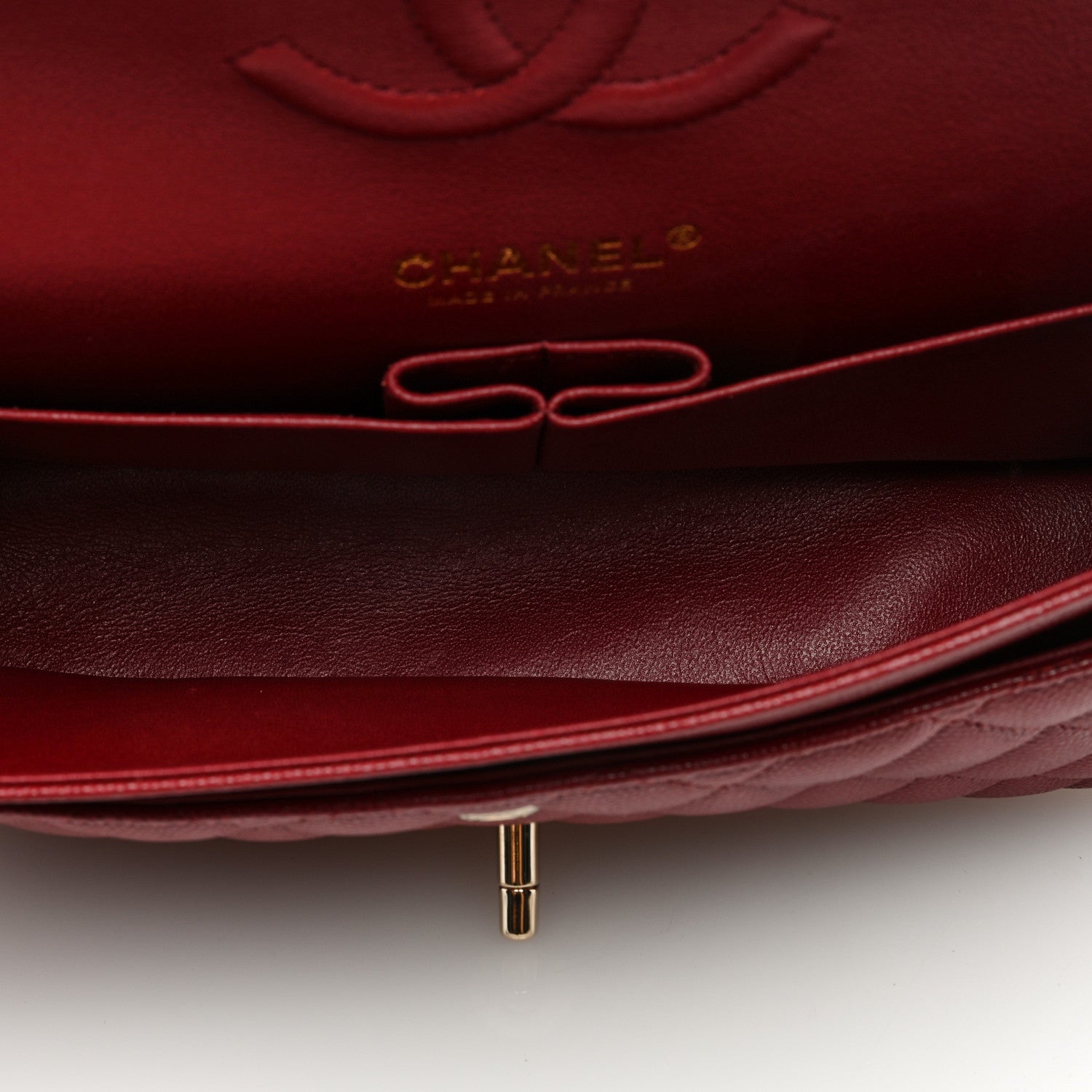 Chanel Caviar Quilted Medium Double Flap Burgundy 5 of 10