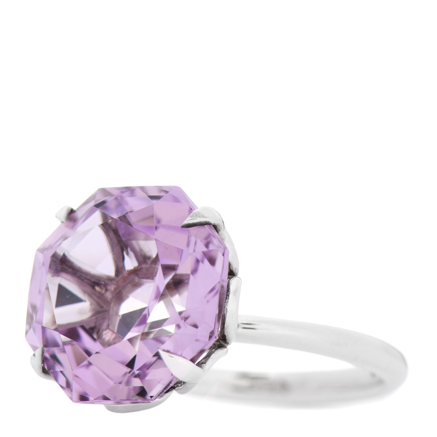 Tiffany Sterling Silver Amethyst Sparklers Octagonal Cocktail Ring 52 6 3 of 6
