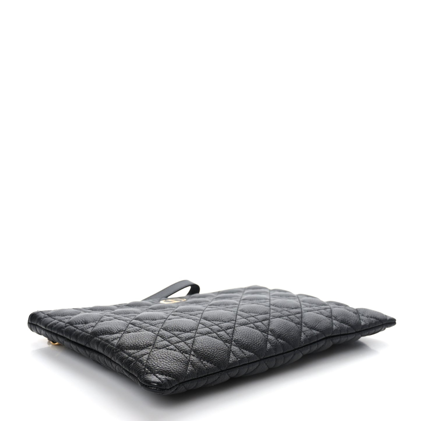 Grained Calfskin Cannage Large Caro Daily Pouch Black