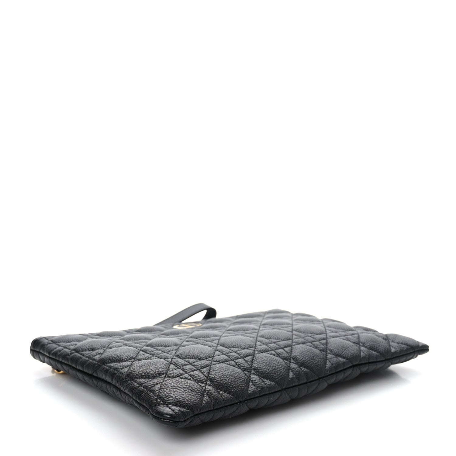 Christian Dior Grained Calfskin Cannage Large Caro Daily Pouch Black 4 of 8