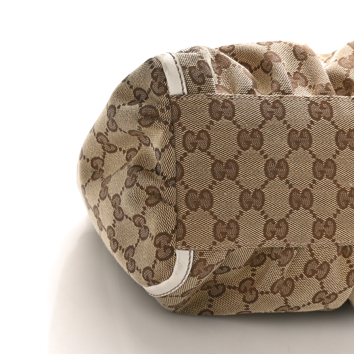 Gucci Monogram Medium D Gold Ring Hobo White 9 of 13