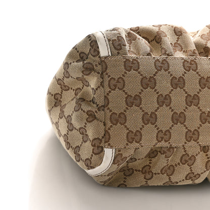 Gucci Monogram Medium D Gold Ring Hobo White 9 of 13