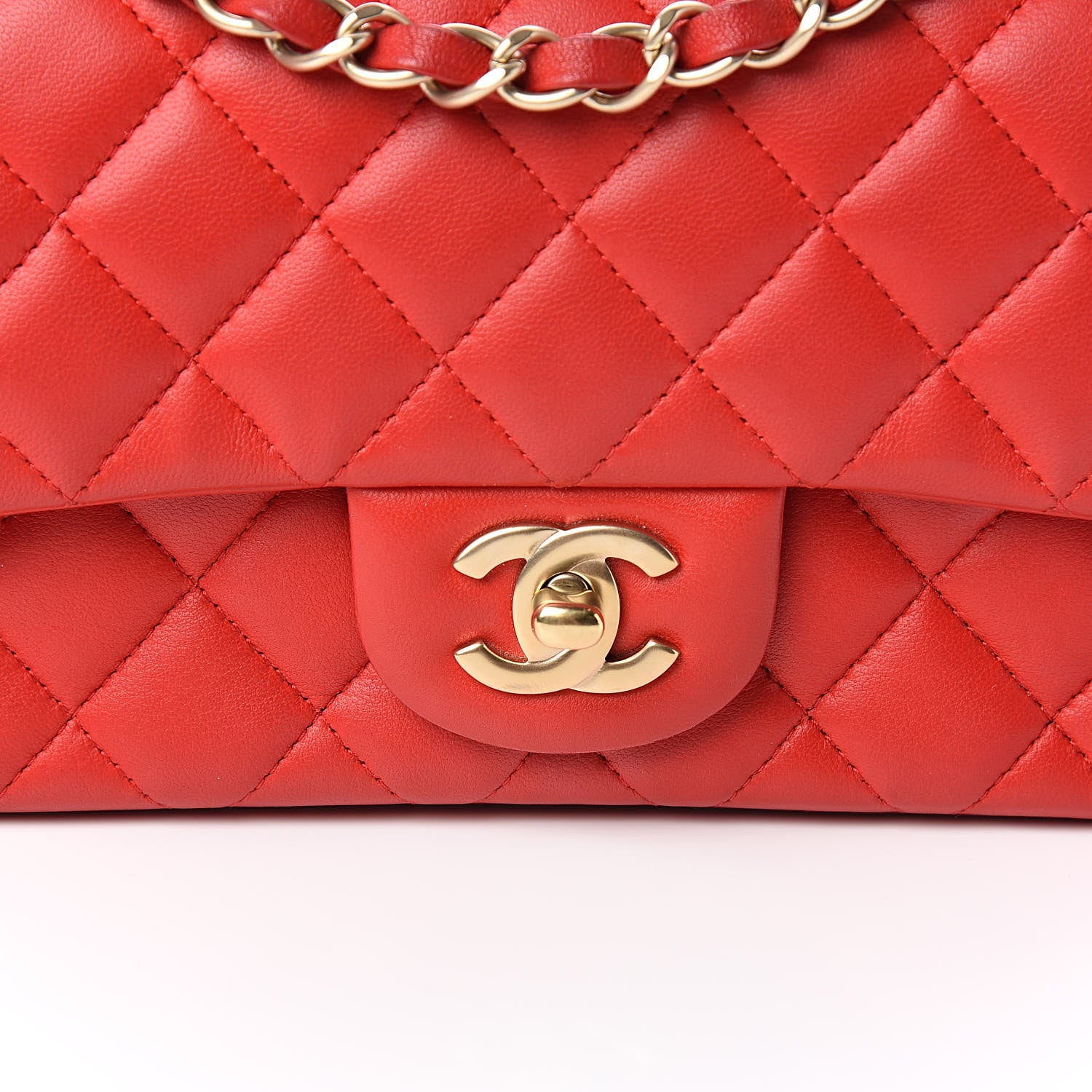 Chanel Lambskin Quilted Mini Rectangular Flap Red 10 of 10