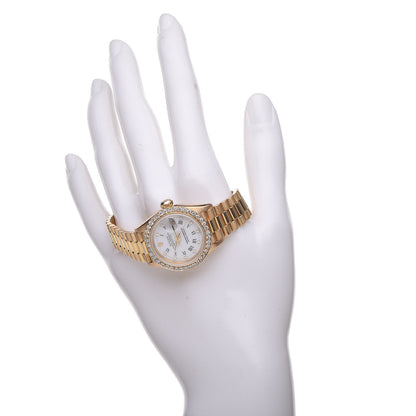 Rolex 18K Yellow Gold Diamond 26mm Datejust President Watch White Roman 16233 2 of 7