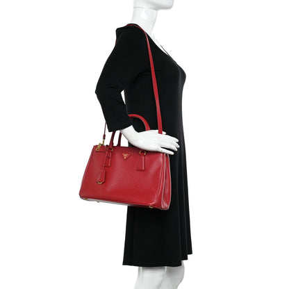 Prada Saffiano Small Galleria Double Zip Tote Fuoco 2 of 13