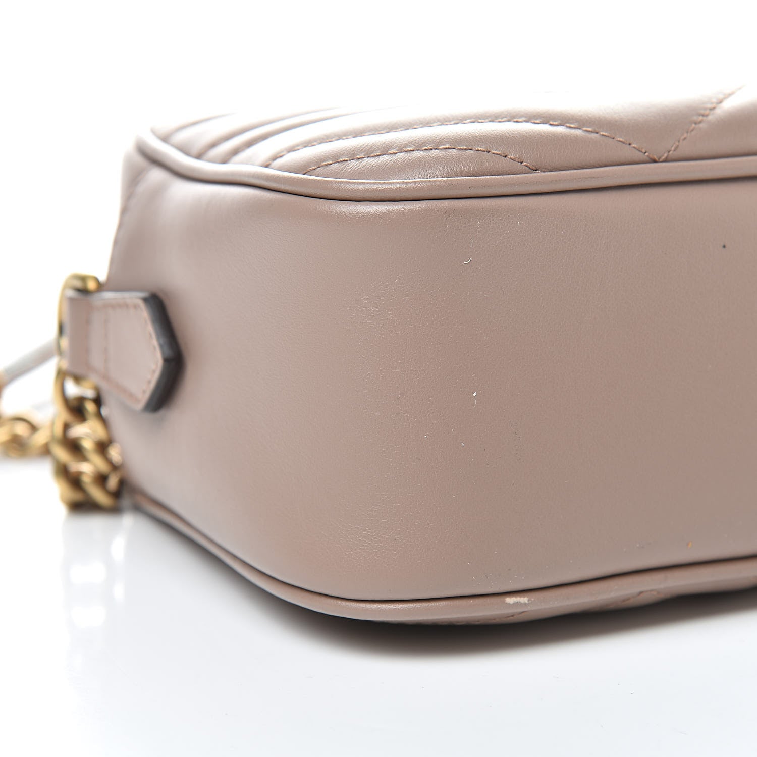 Gucci Calfskin Matelasse Small GG Marmont Chain Shoulder Bag Porcelain Rose 9 of 12
