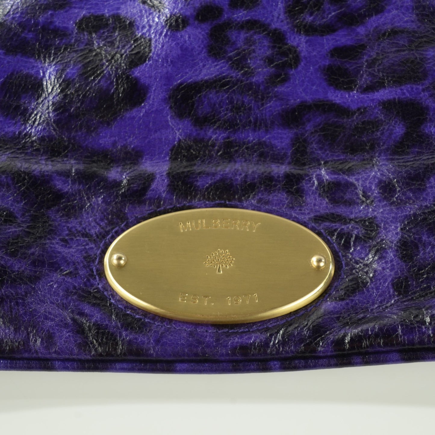 Leopard Mitzy Clutch Grape