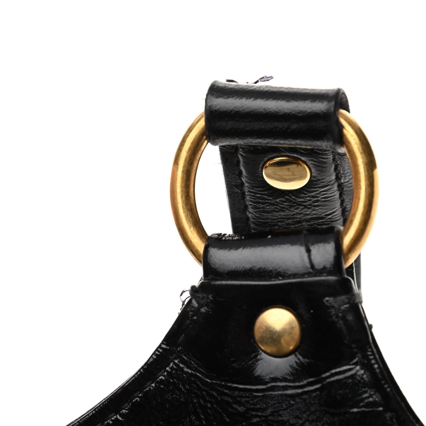 Patent Crocodile Embossed Tribute Tote Black