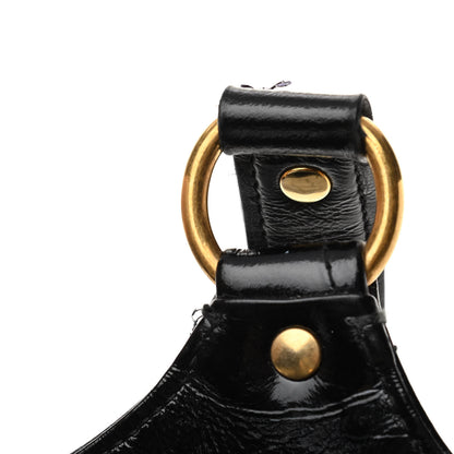Saint Laurent Patent Crocodile Embossed Tribute Tote Black 13 of 15