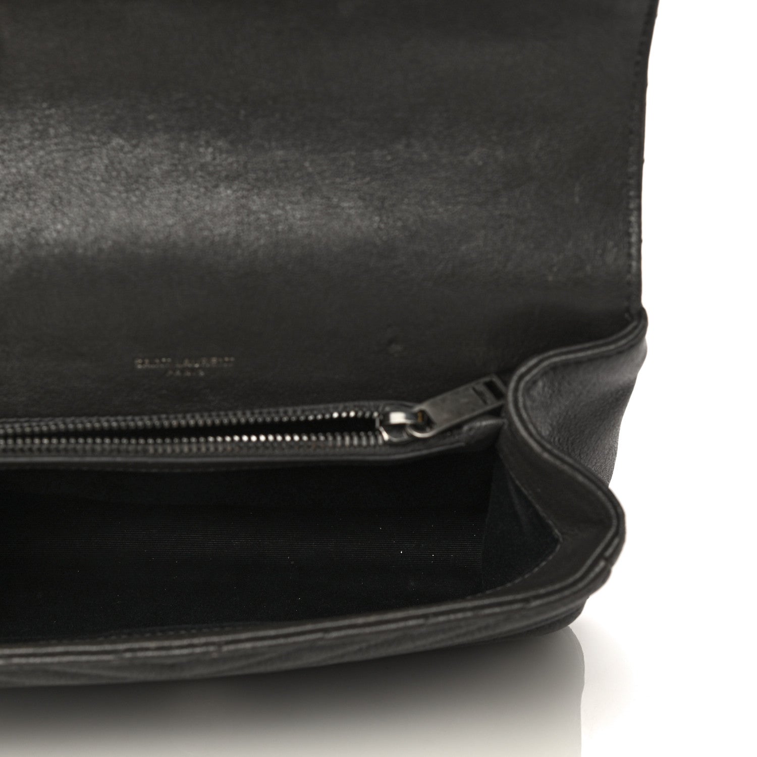 Saint Laurent Sheepskin Matelasse Chevron Monogram Medium College Bag Asphalt 5 of 21