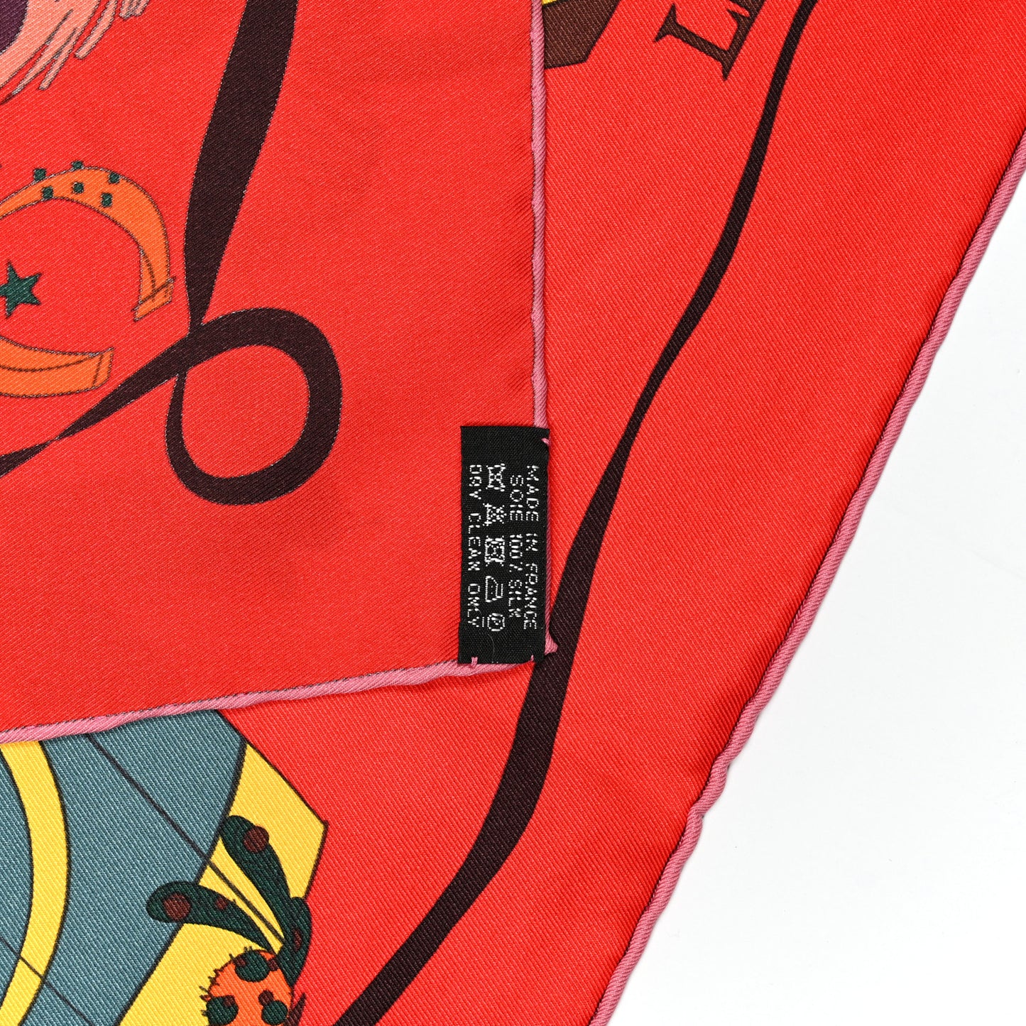 Silk Le Bal Masque Scarf 70 Rouge Vif Vieux Rose Jaune