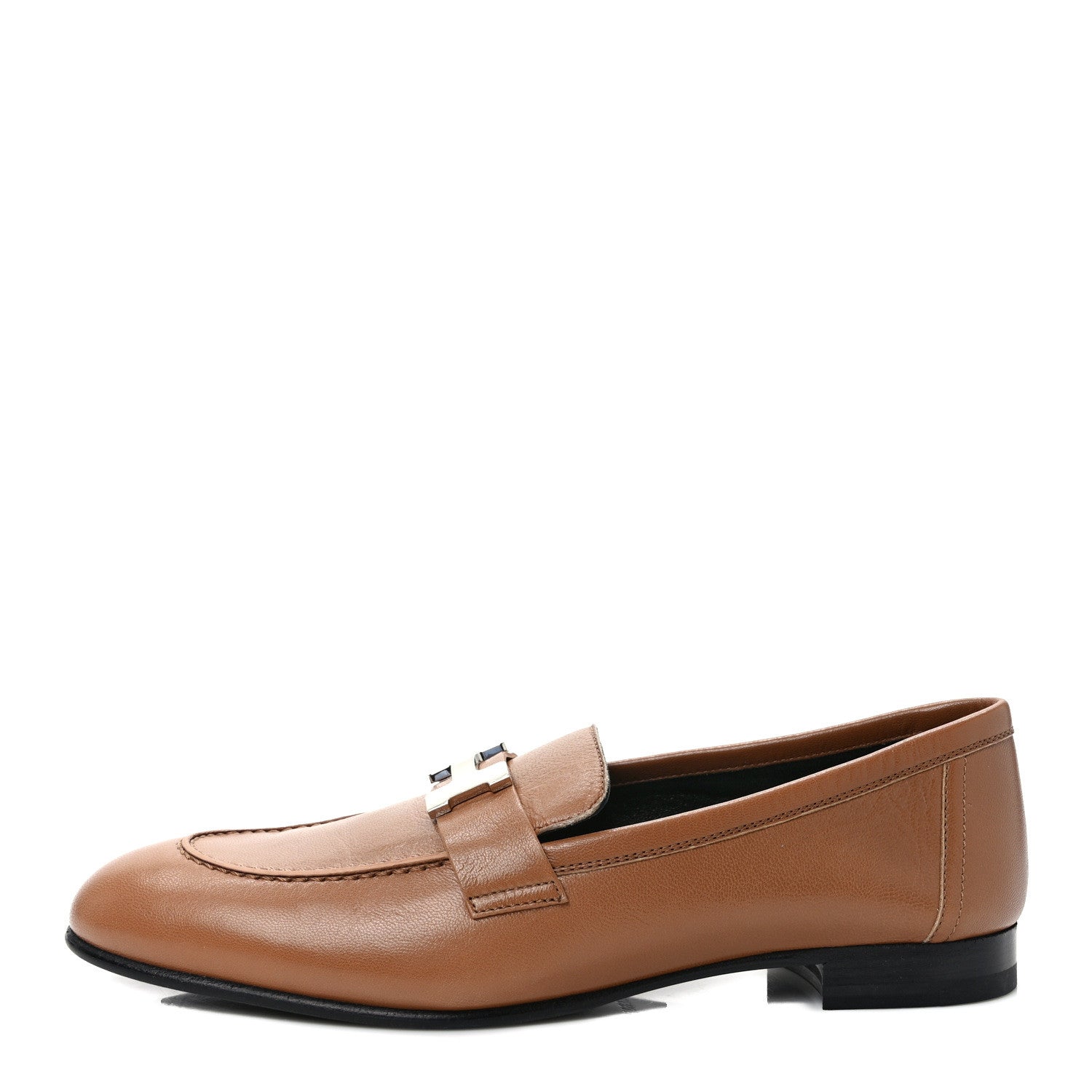 Hermes Goatskin Womens Paris Loafers 39 Gold 1 of 9