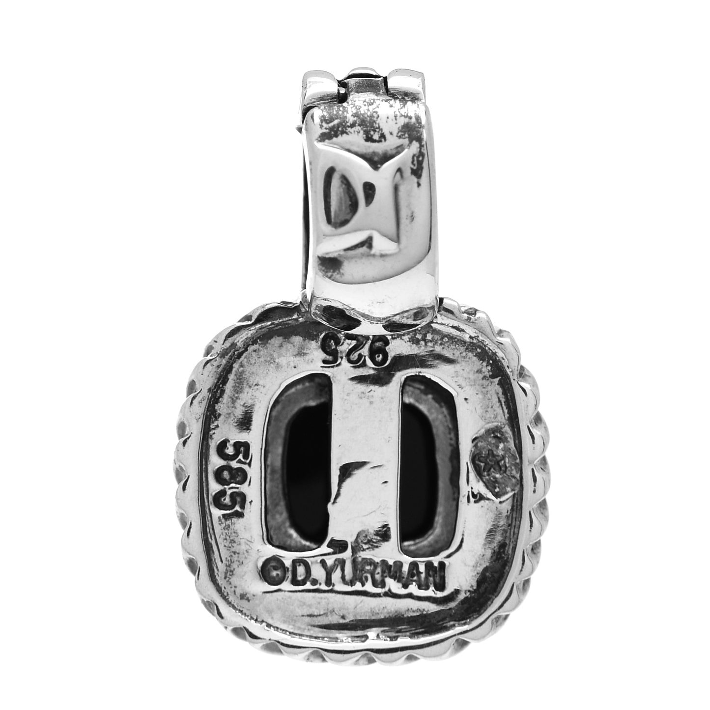 Sterling Silver 14K Yellow Gold Black Onyx 7mm Albion Pendant