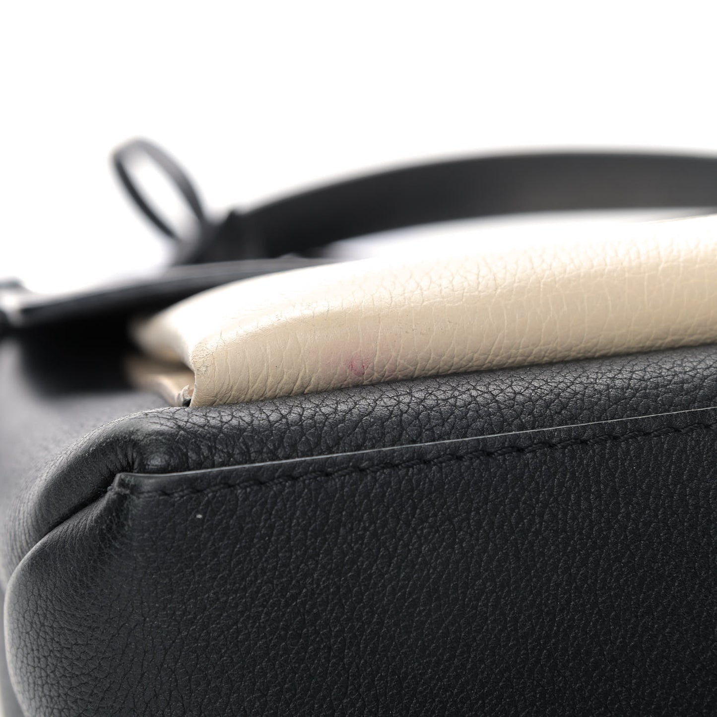 Soft Calfskin My Lockme Top Handle Vanille Black