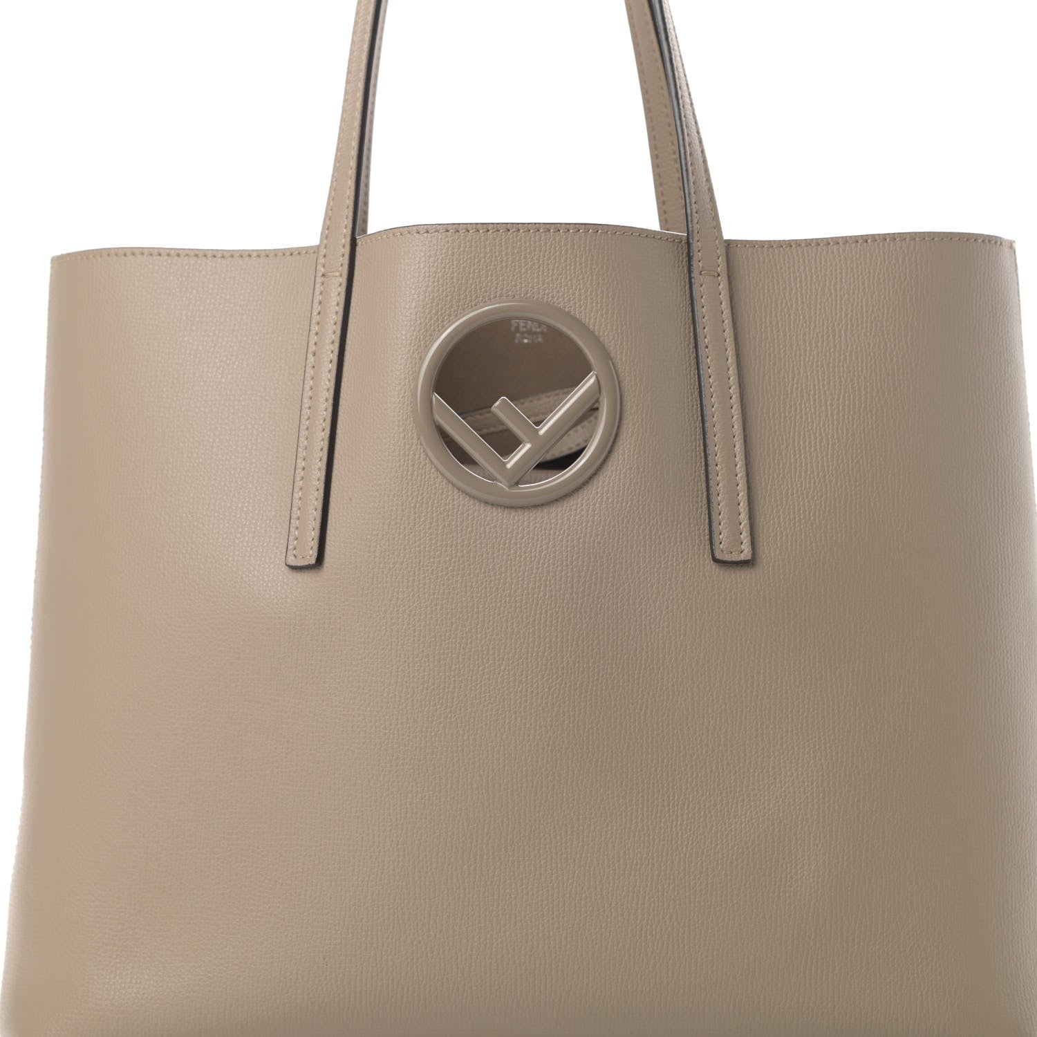 Fendi Vitello Vienna Enamel F is Fendi Shopping Tote Tortora Taupe 9 of 11