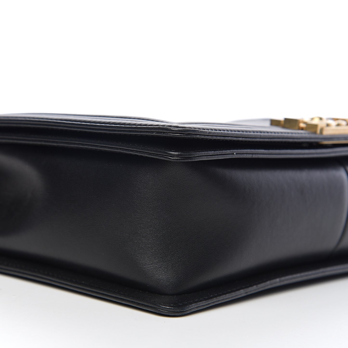 Lambskin Quilted Large Boy Flap Black