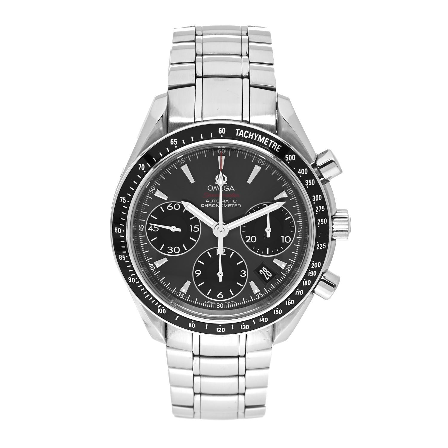 Omega Stainless Steel 40mm Speedmaster Date Chronograph Automatic Watch Grey 323.30.40.40.06.001 1 of 4