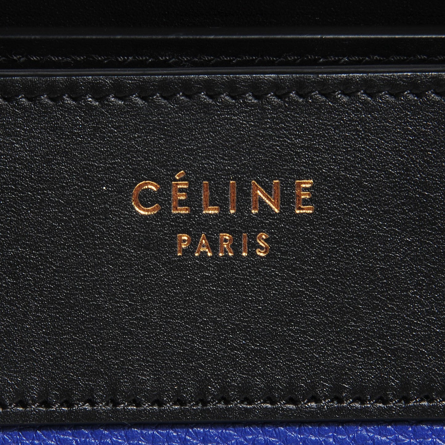 Drummed Calfskin Micro Tri-Color Luggage Indigo