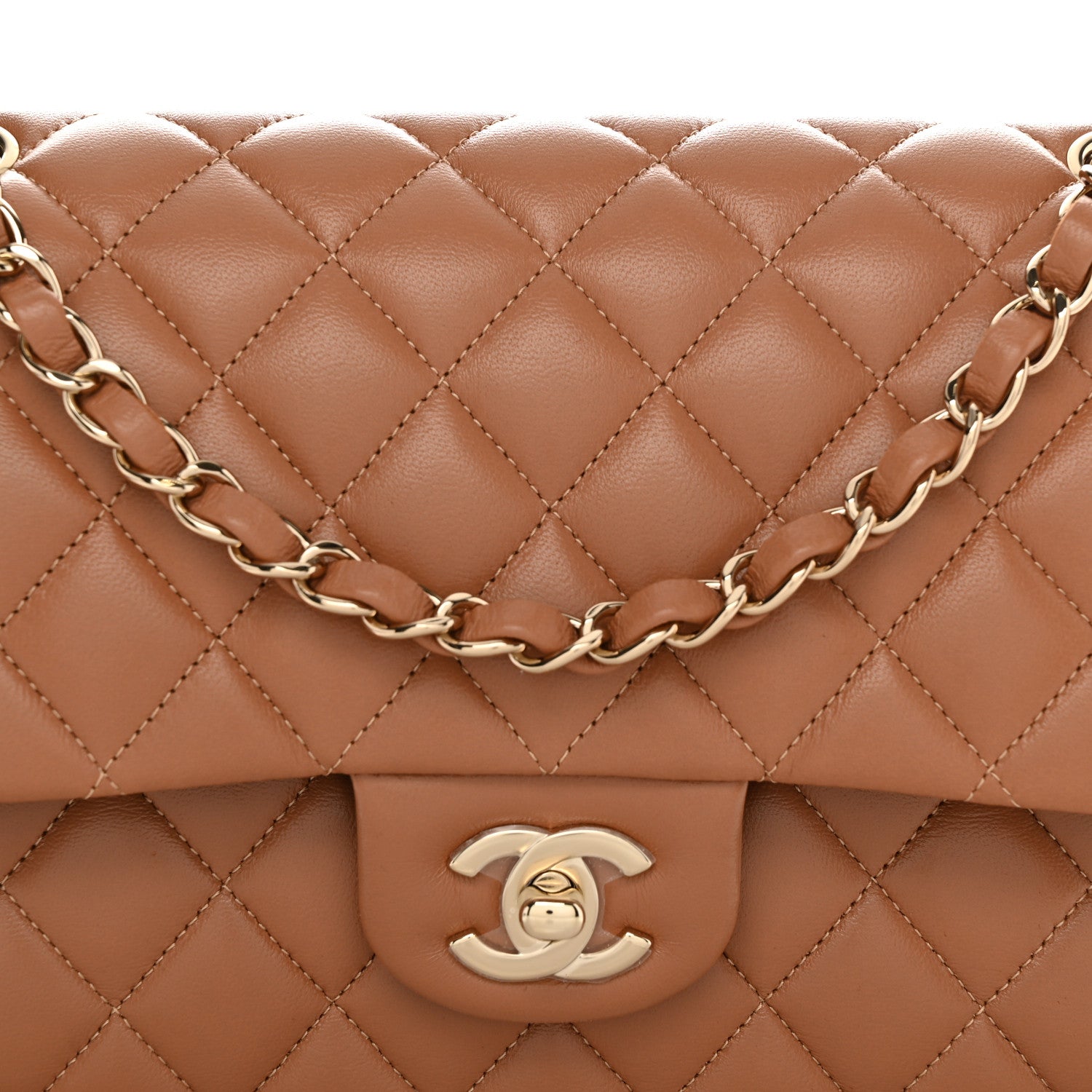 Chanel Lambskin Quilted Medium Double Flap Brown 8 of 11