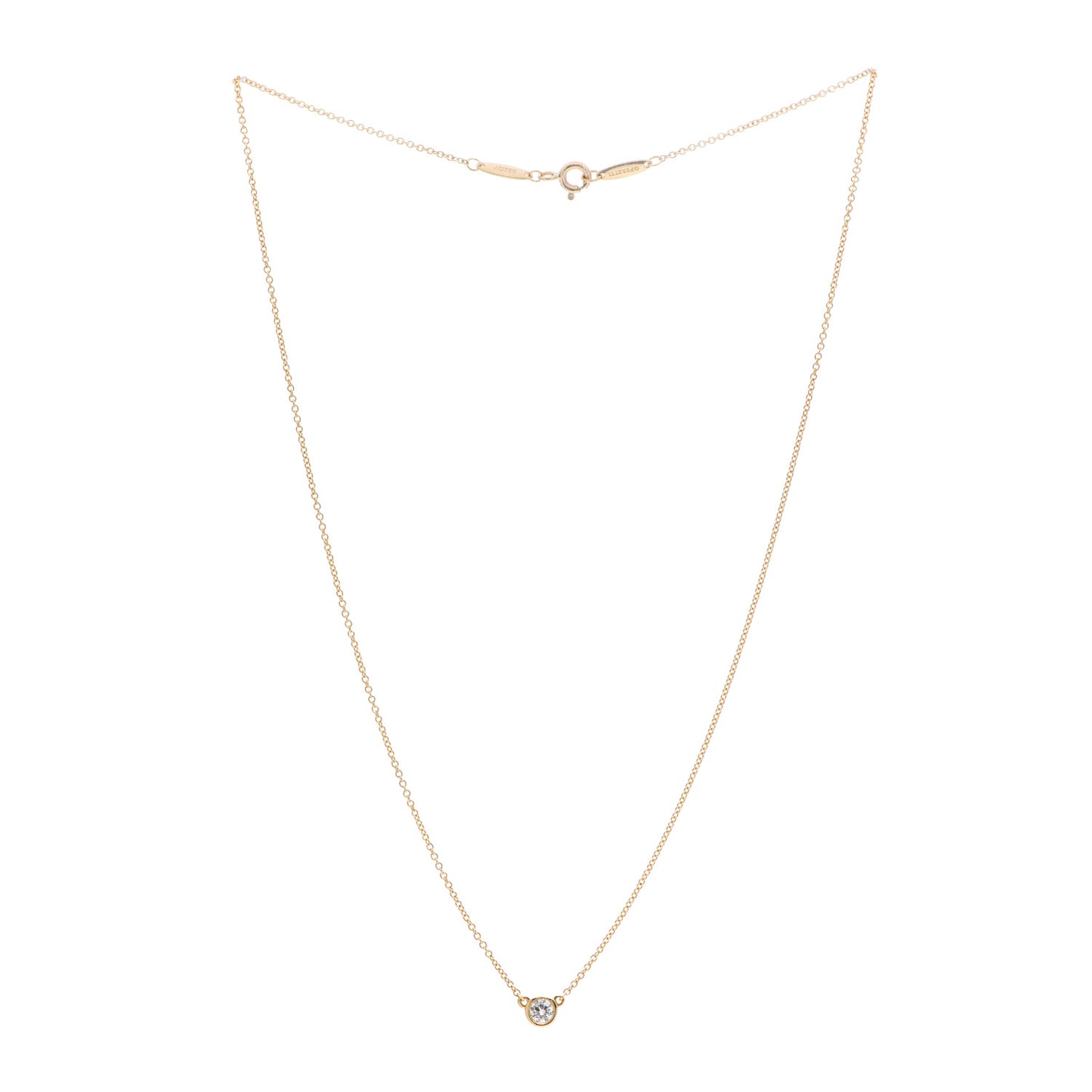 18K Yellow Gold Diamond .17ct Elsa Peretti Diamonds by the Yard Pendant Necklace