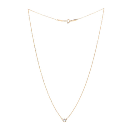 Tiffany 18K Yellow Gold Diamond .17ct Elsa Peretti Diamonds by the Yard Pendant Necklace 3 of 7