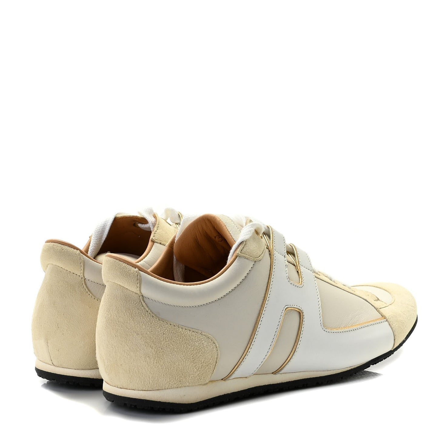 Calfskin Suede Goatskin Womens Tie Break Sneakers 37.5