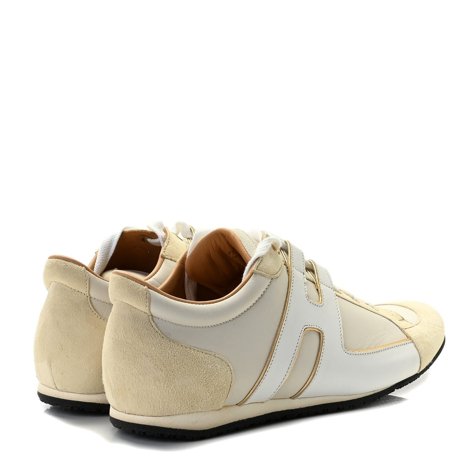 Hermes Calfskin Suede Goatskin Womens Tie Break Sneakers 37.5 4 of 8