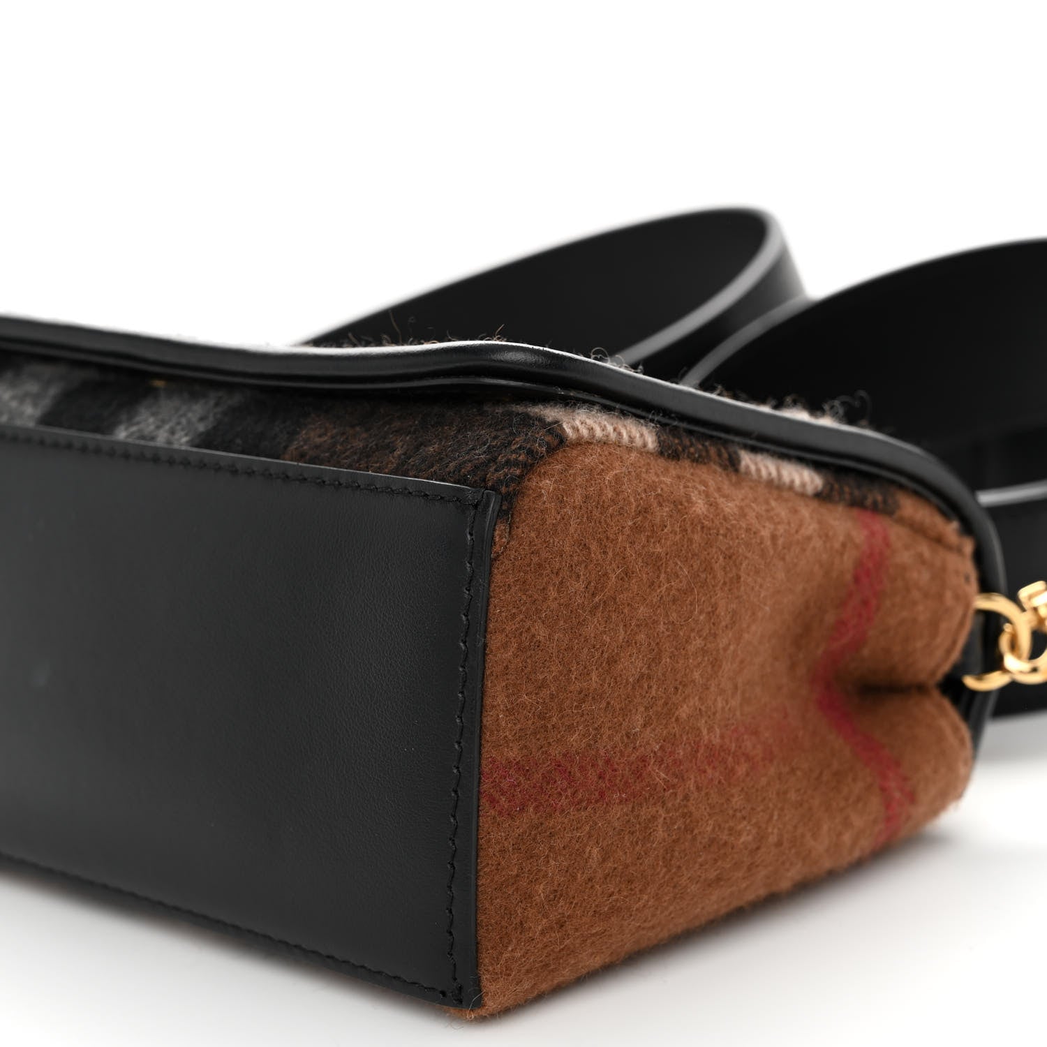 Burberry Cashmere Hackberry Check Note Medium Crossbody Bag Brown 9 of 9