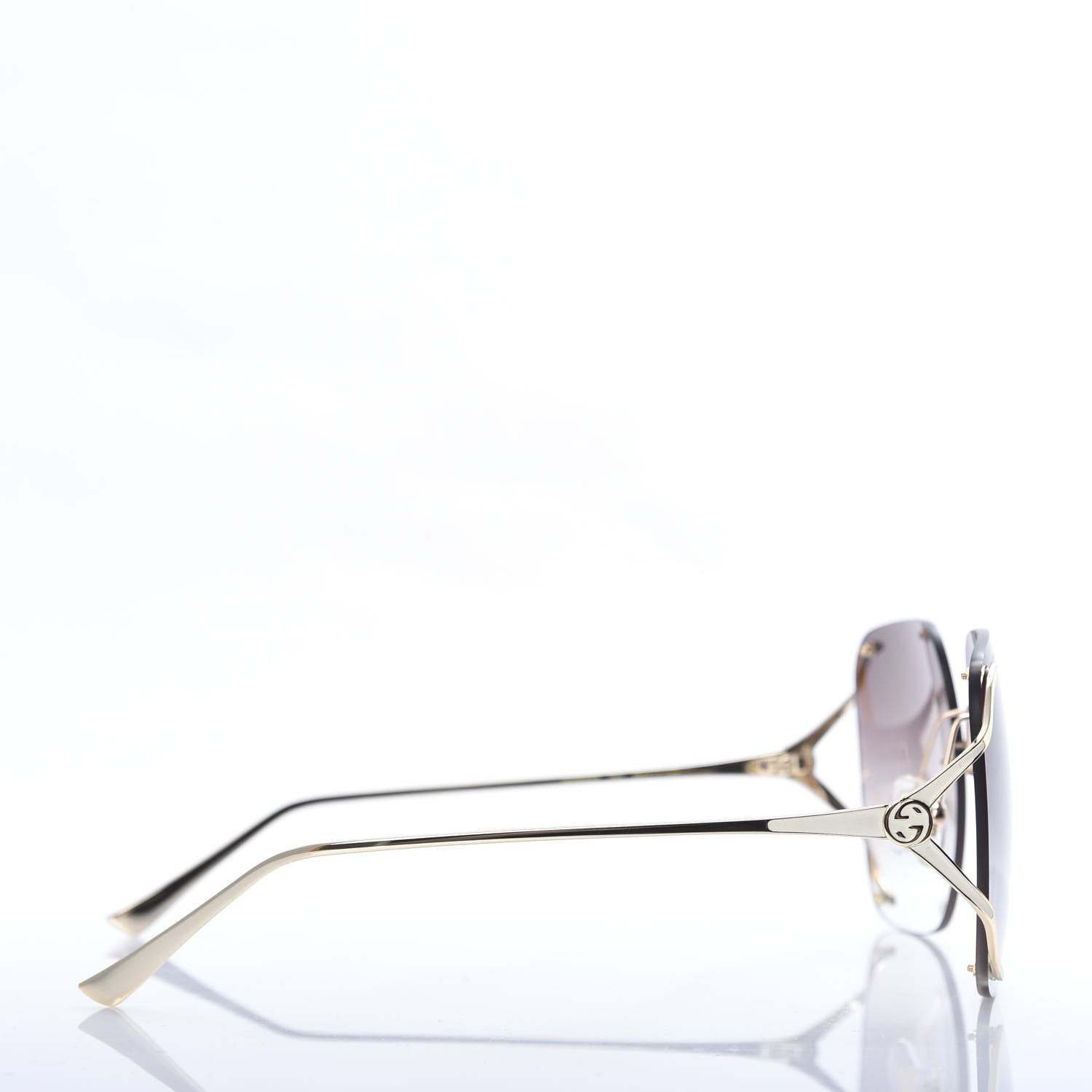 Gucci Metal Oversized Sunglasses GG0646S Gold Brown 3 of 8