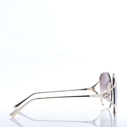 Gucci Metal Oversized Sunglasses GG0646S Gold Brown 3 of 8