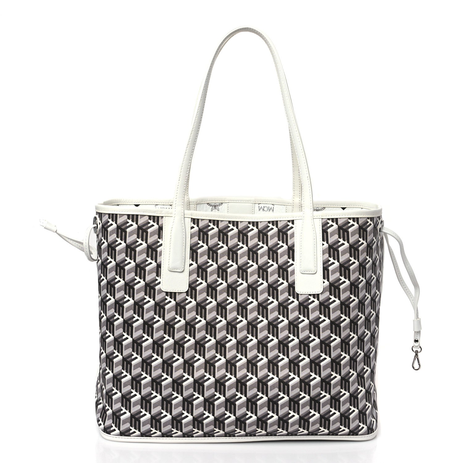 MCM Visetos Medium Liz Reversible Shopper Tote White 8 of 13