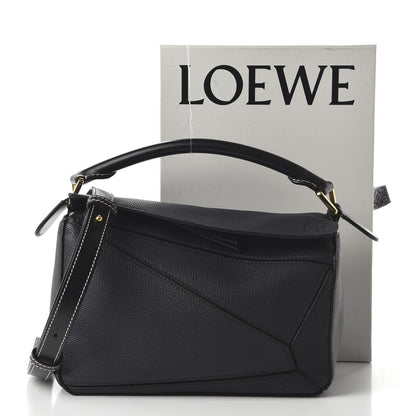 Loewe Calfskin Small Puzzle Bag Midnight Blue Black 19 of 19