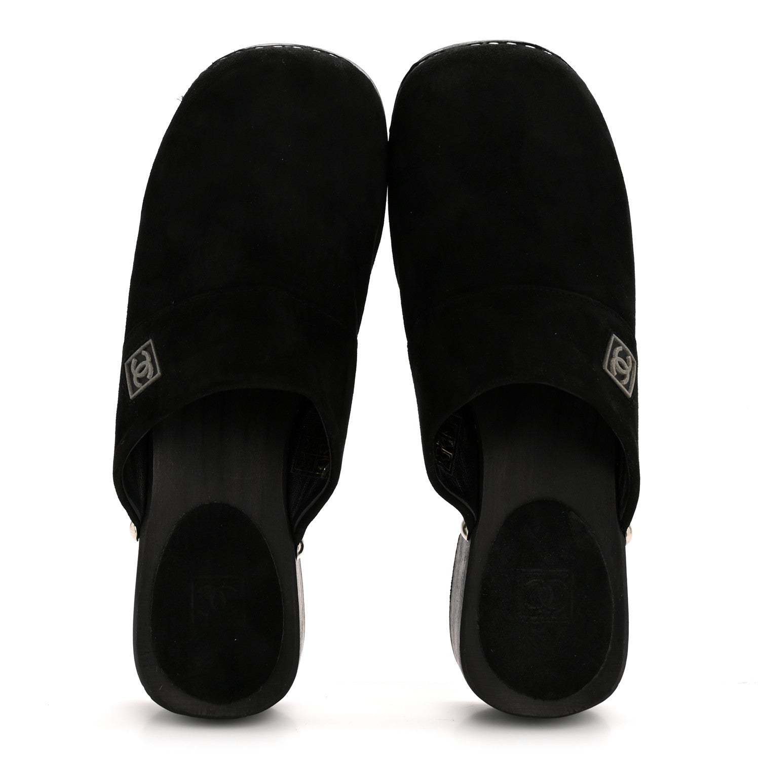 Chanel Suede CC Clogs 37 Black 2 of 9