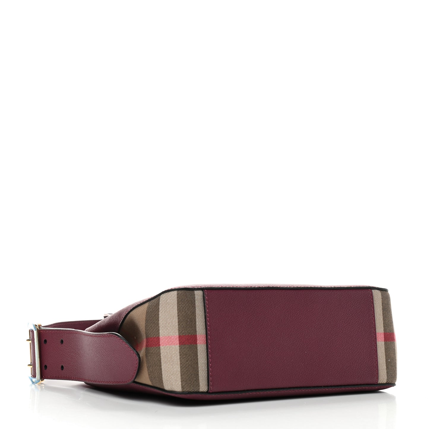 Soft Grain Calfskin House Check Small Helmsley Crossbody Dark Plum