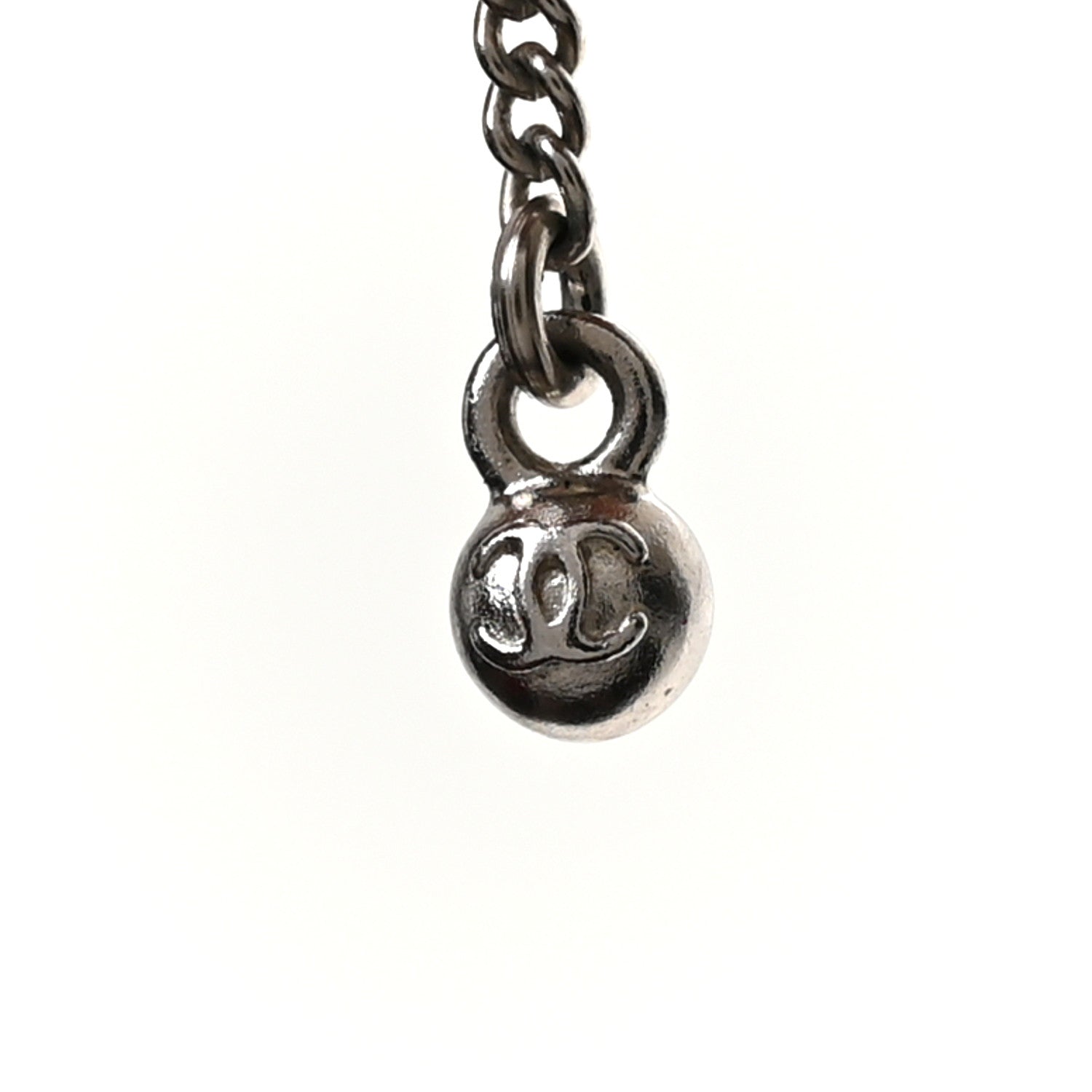 Chanel Baguette Crystal CC Drop Earrings Silver 4 of 5